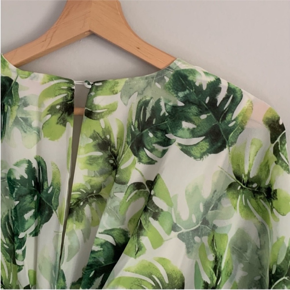 Buddy Love Evelyn Maui Maxi Dress Green Palm Print Size XS Flowy Garden Fairy - Picture 8 of 14